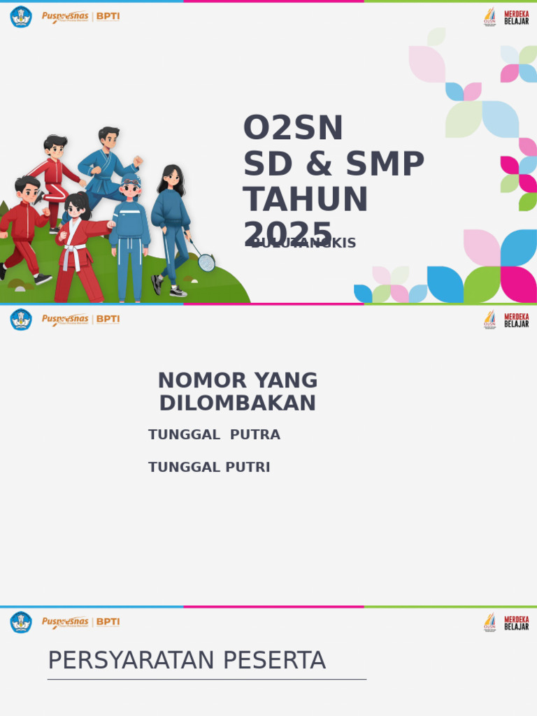 O2SN 2025: Bulutangkis SD & SMP | PDF