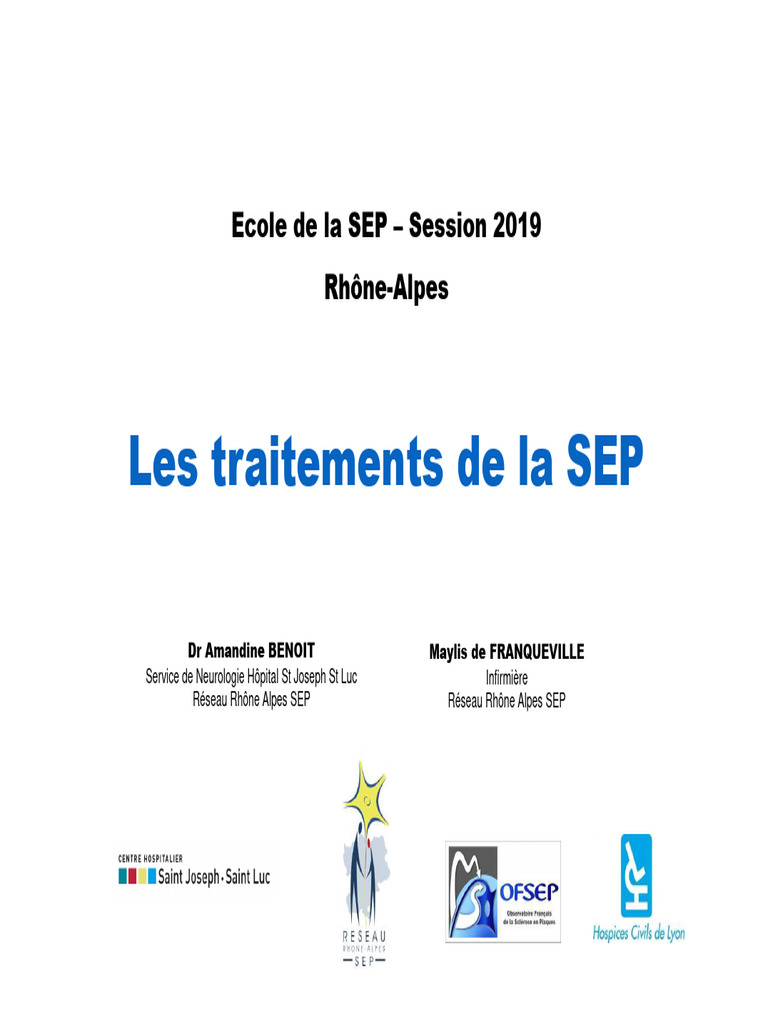 Traitements de la SEP en 2019 | PDF | Essai clinique | Sclérose en plaques