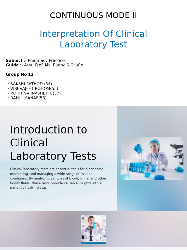 Clinical Lab Test Interpretation Guide | PDF | Diseases And Disorders ...