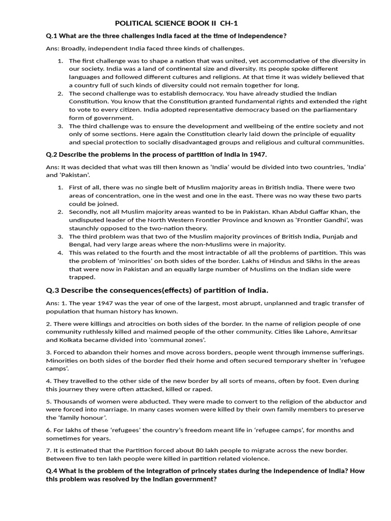 POL SC Book II Notes for revision FINAL boards | PDF | Non Aligned ...