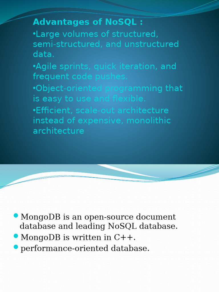 Advantages and Uses of MongoDB NoSQL | PDF | Databases | No Sql