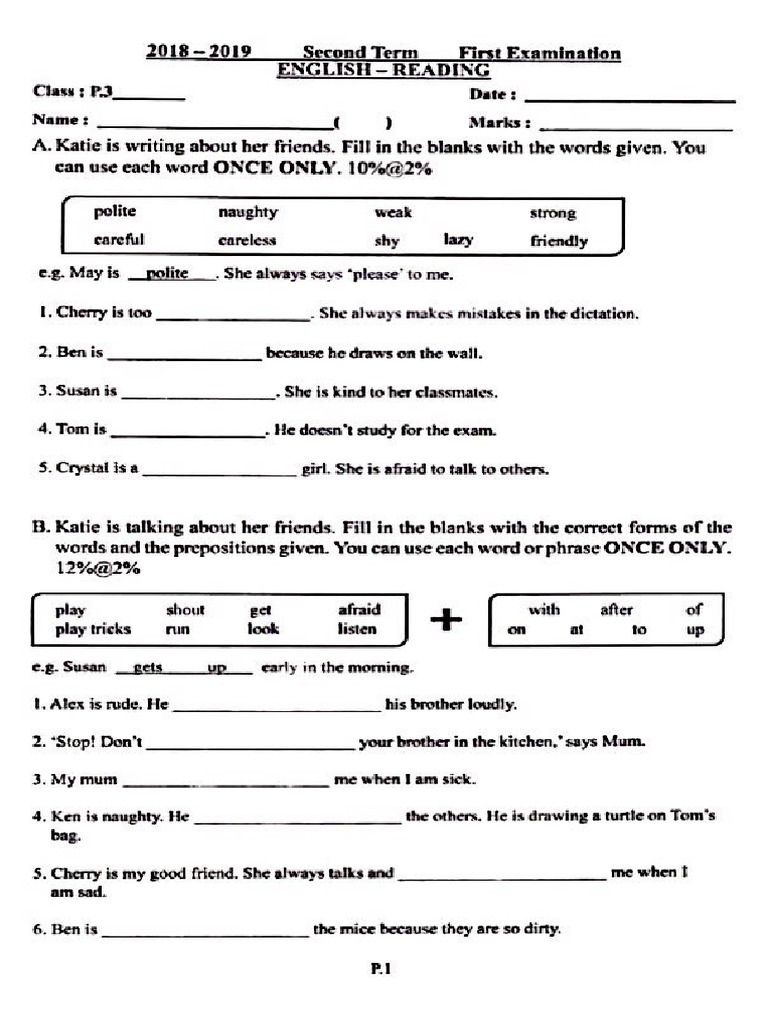 p3 Test Paper | PDF