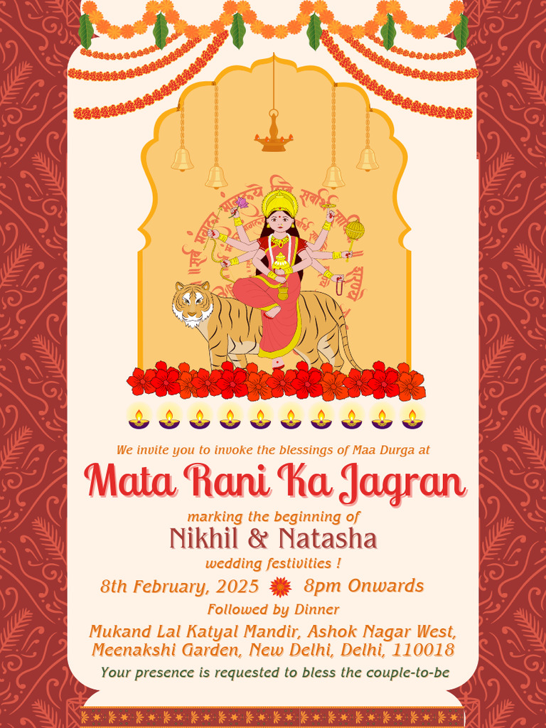 Mata Rani Ka Jagran Invitation | PDF