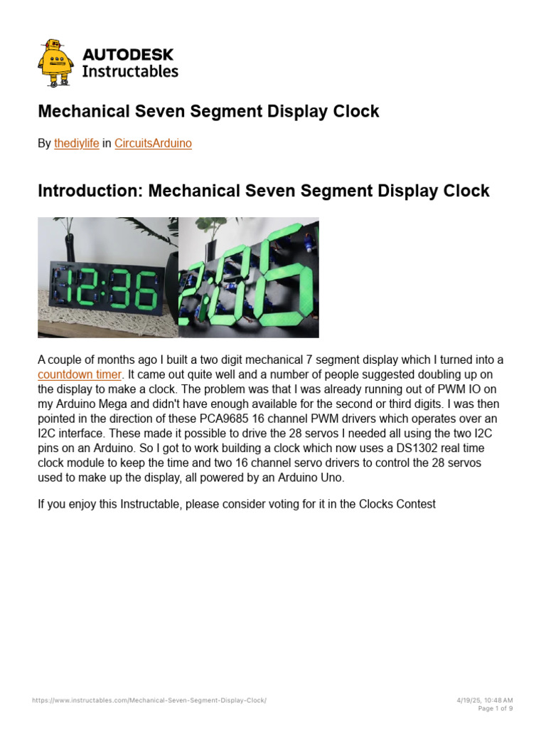 Mechanical Seven Segment Display Clock - 7 Steps (With Pictures ...