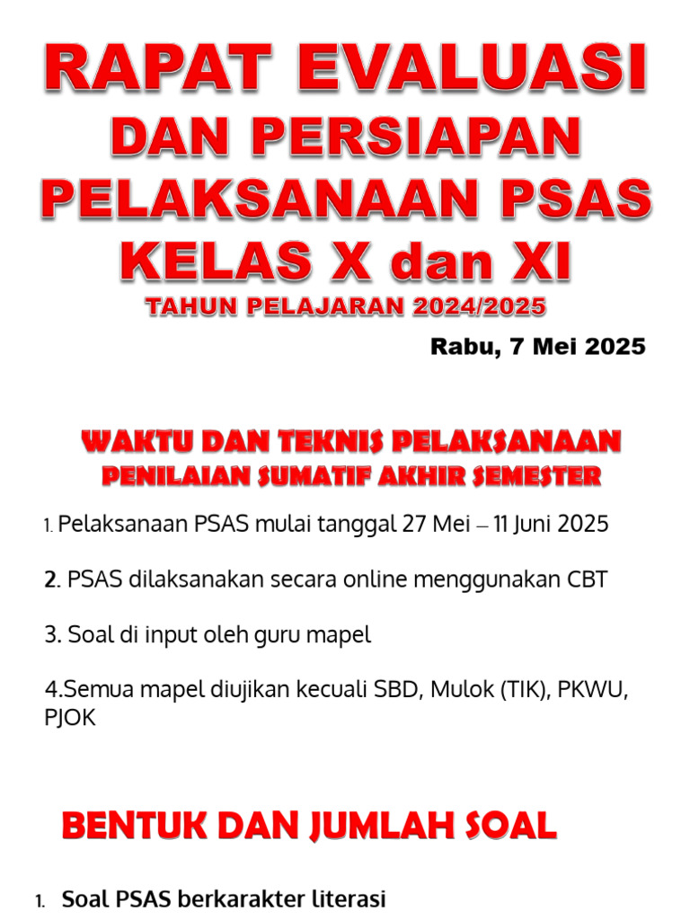 Jadwal dan Format PSAS 2025 | PDF
