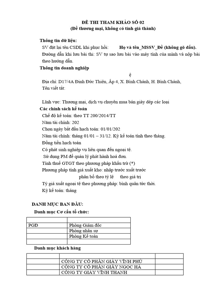 de Thi Tham Khao So 2 | PDF