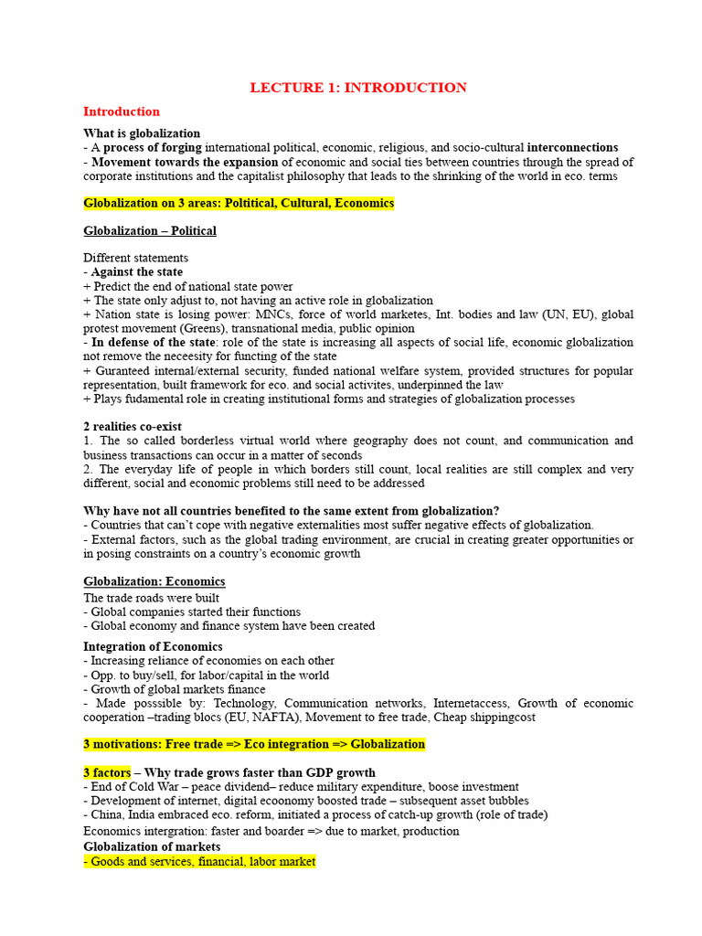 Understanding Globalization Dynamics | PDF | Dumping (Pricing Policy ...