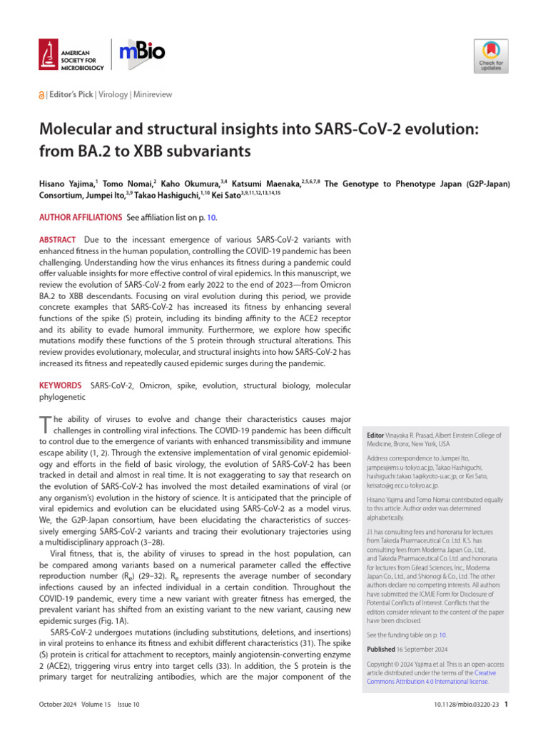 Yajima Et Al 2024 Molecular and Structural Insights Into Sars Cov 2 ...