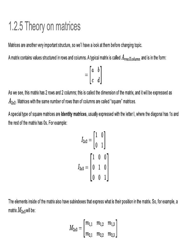 Matrices Theory | PDF