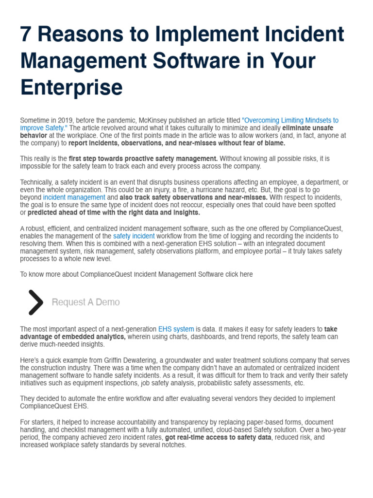 7 Benefits of Incident Management Software | PDF | Safety | Incident ...