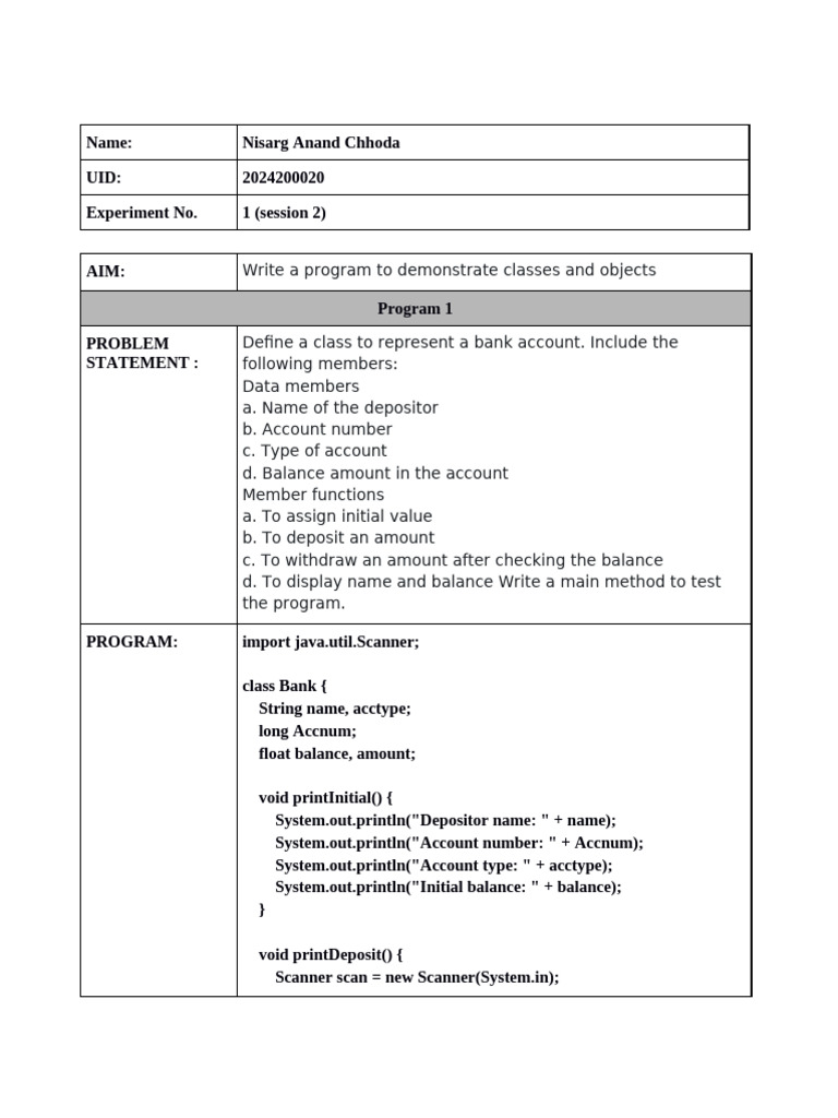 Java Program for Bank and Movie Management | PDF | Image Scanner ...