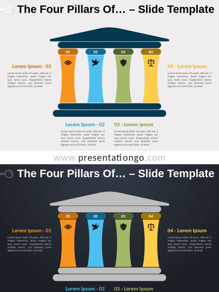 Four Pillars Slide Template | PDF