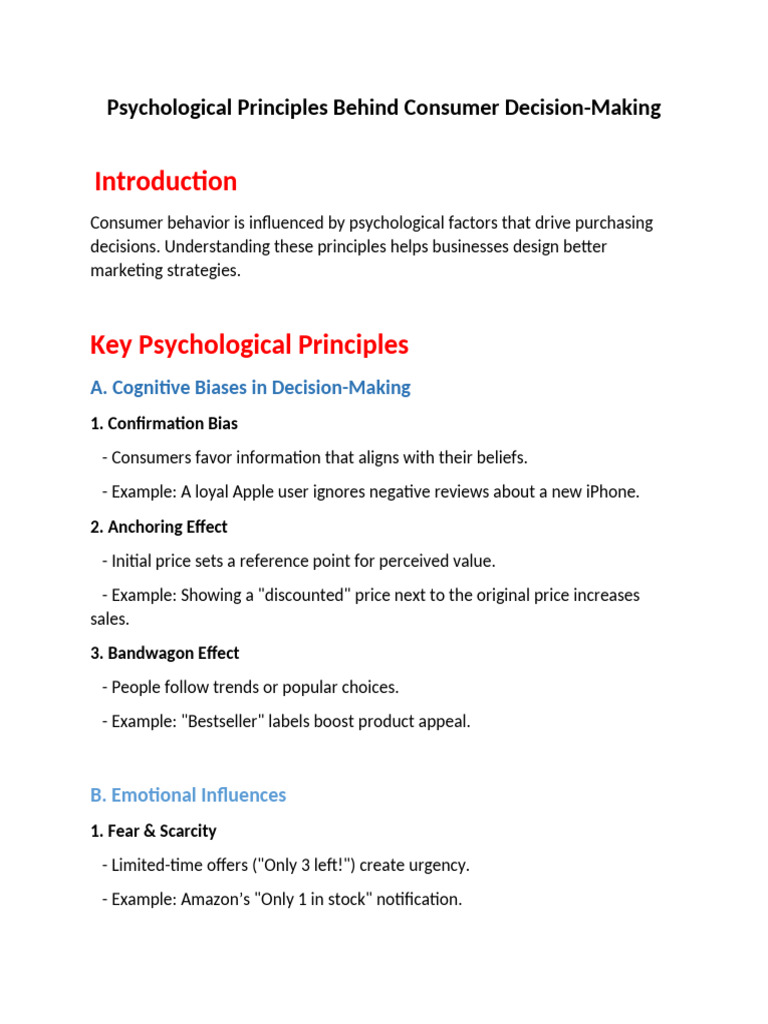 Consumer Decision-Making Psychology Insights | PDF