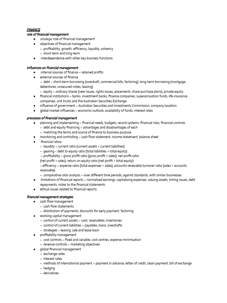 Finance Notes - Business Studies | PDF | Equity (Finance) | Market ...