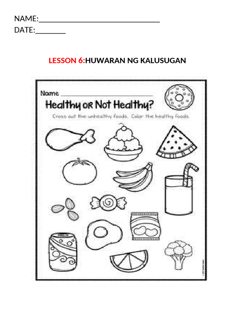 Lesson 6:: Huwaran NG Kalusugan | PDF