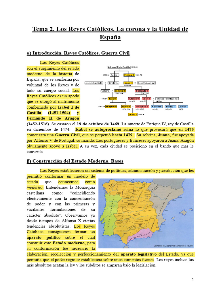 Reyes Católicos y la Unidad de España | PDF | Nobleza