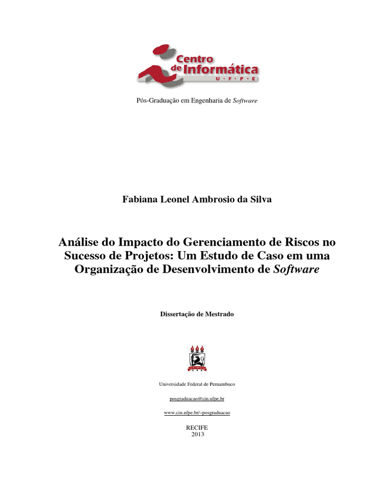 Impacto do Gerenciamento de Riscos em Projetos | PDF | Pesquisa ...