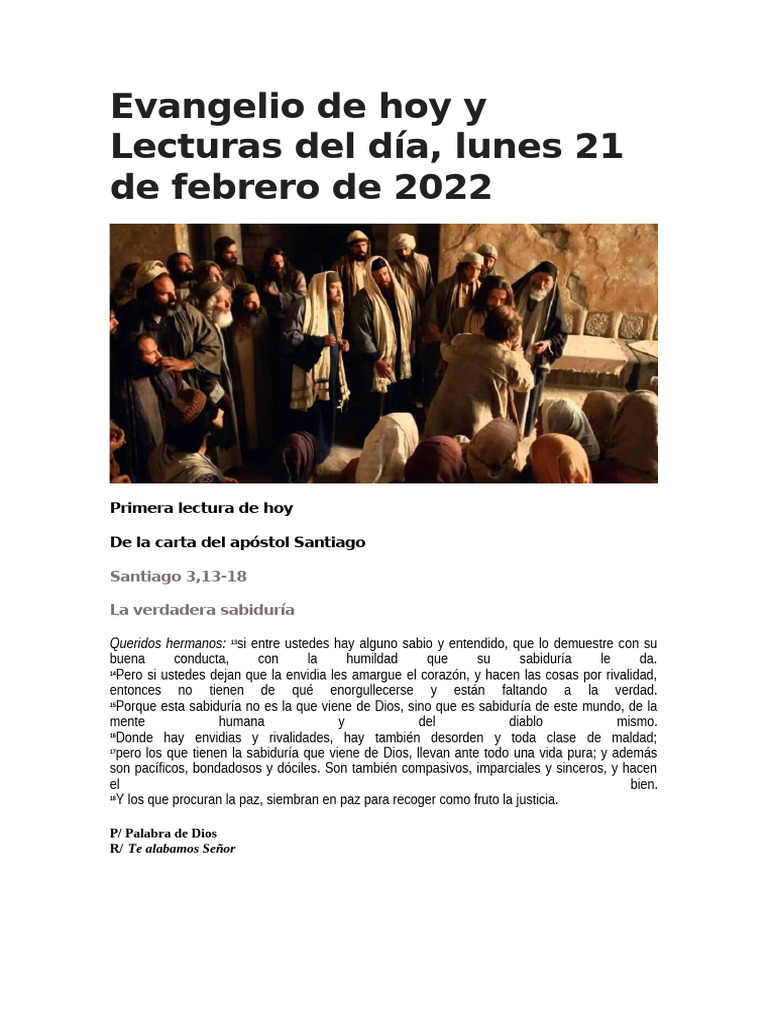 Evangelio de Hoy y Lecturas Del Día | PDF