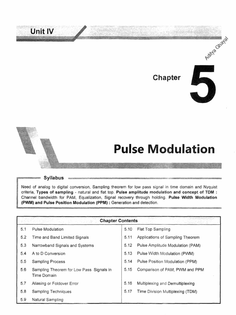 Pulse Modulation Techniques Overview | PDF | Modulation | Sampling ...