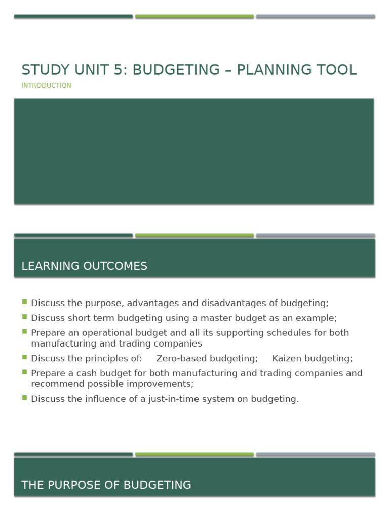 Budgeting Principles and Techniques Guide | PDF | Budget | Cost Of ...