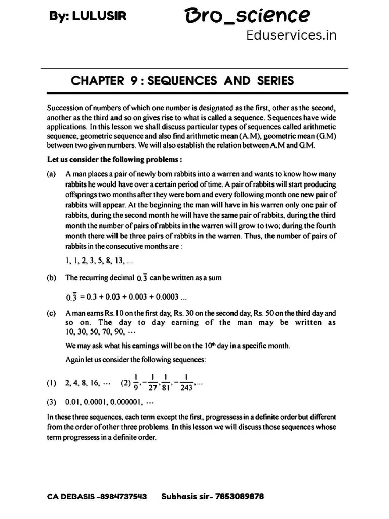 Sequence & Series (Board Pattern) | PDF
