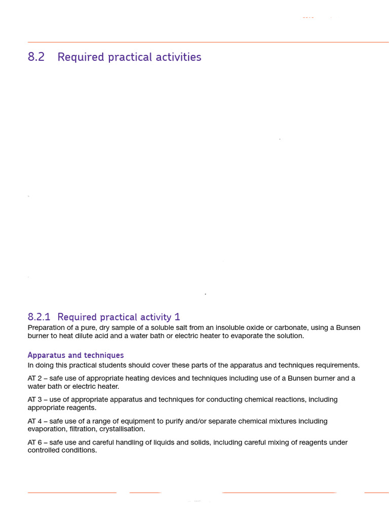 GCSE Chemistry Practical Activities Guide | PDF | Experiment | Hypothesis