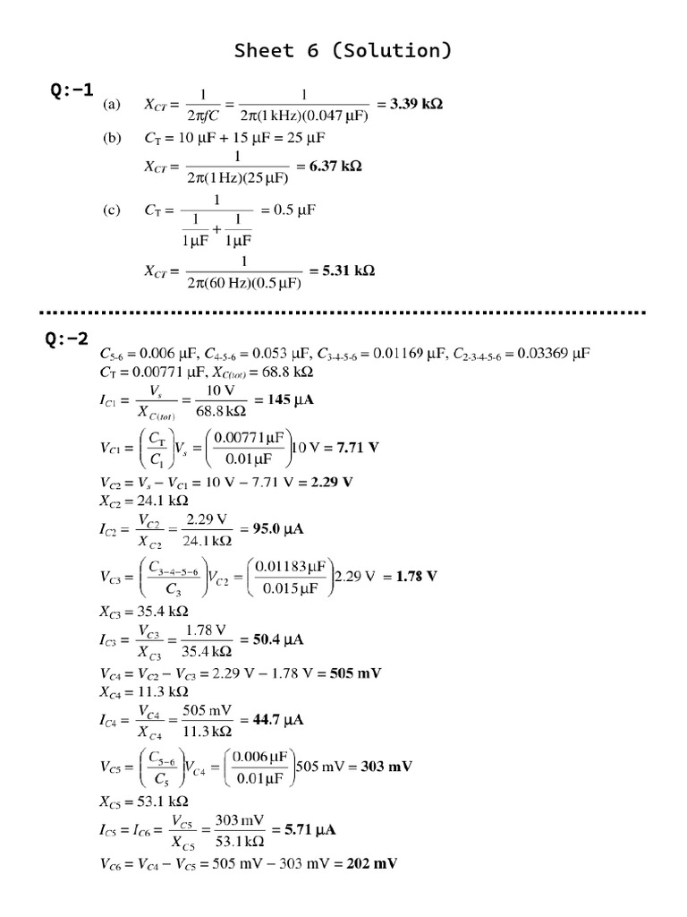 Sheet 6 Solution (Electronics) | PDF