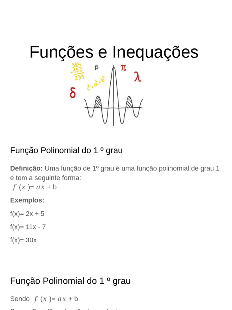 Funções Polinomiais: 1º e 2º Grau | PDF