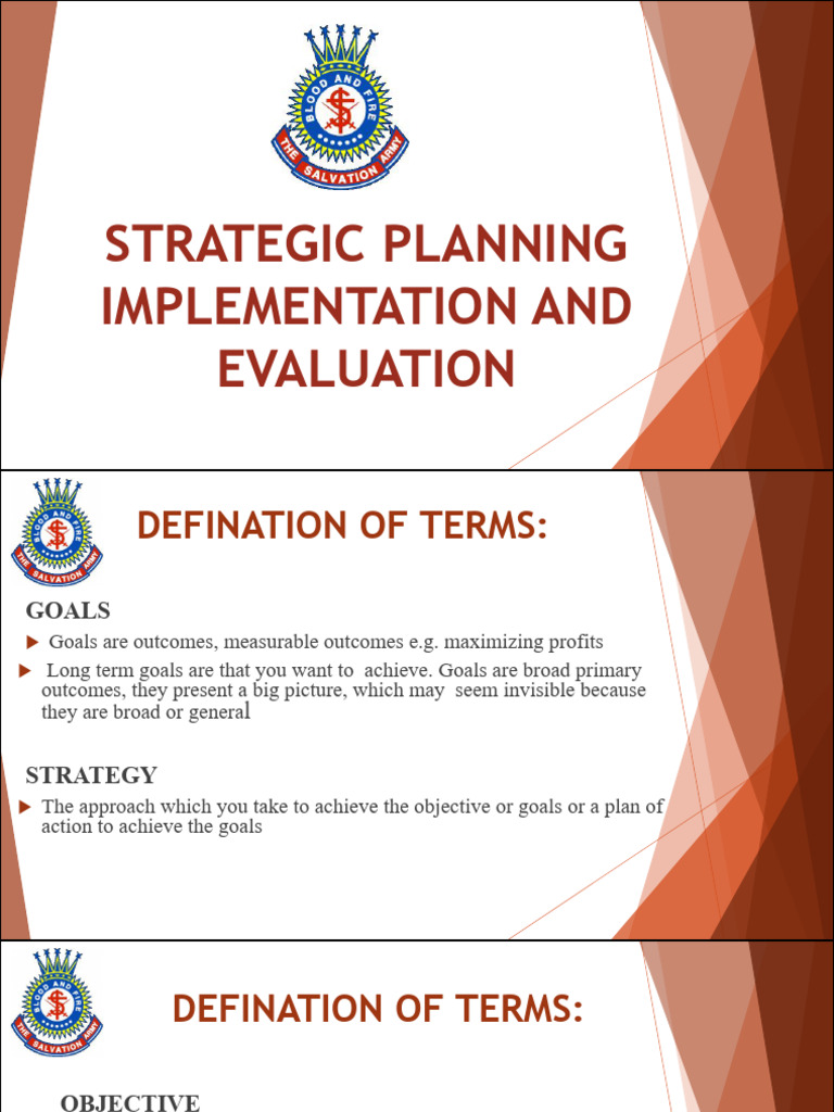 Implementation & Evaluation of A Strategic Plan. 2 | PDF | Strategic ...