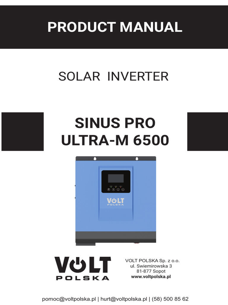 Solar Inverter User Manual - SINUS PRO ULTRA-M 6500 | PDF | Power ...