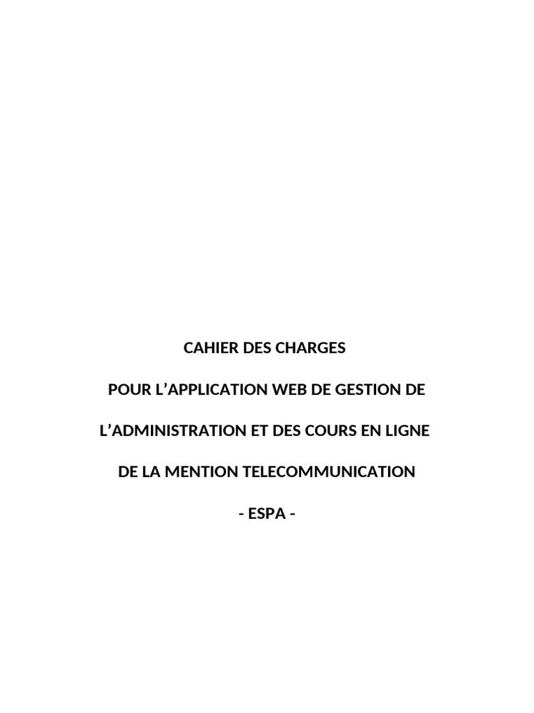 Application Web pour Gestion des Cours ESPA | PDF | Internet | Internet ...