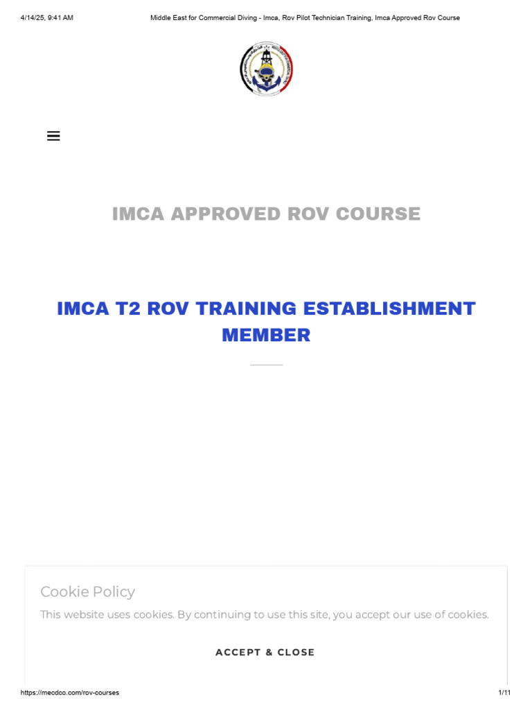 IMCA Approved ROV Pilot Training Courses | PDF | Underwater Diving