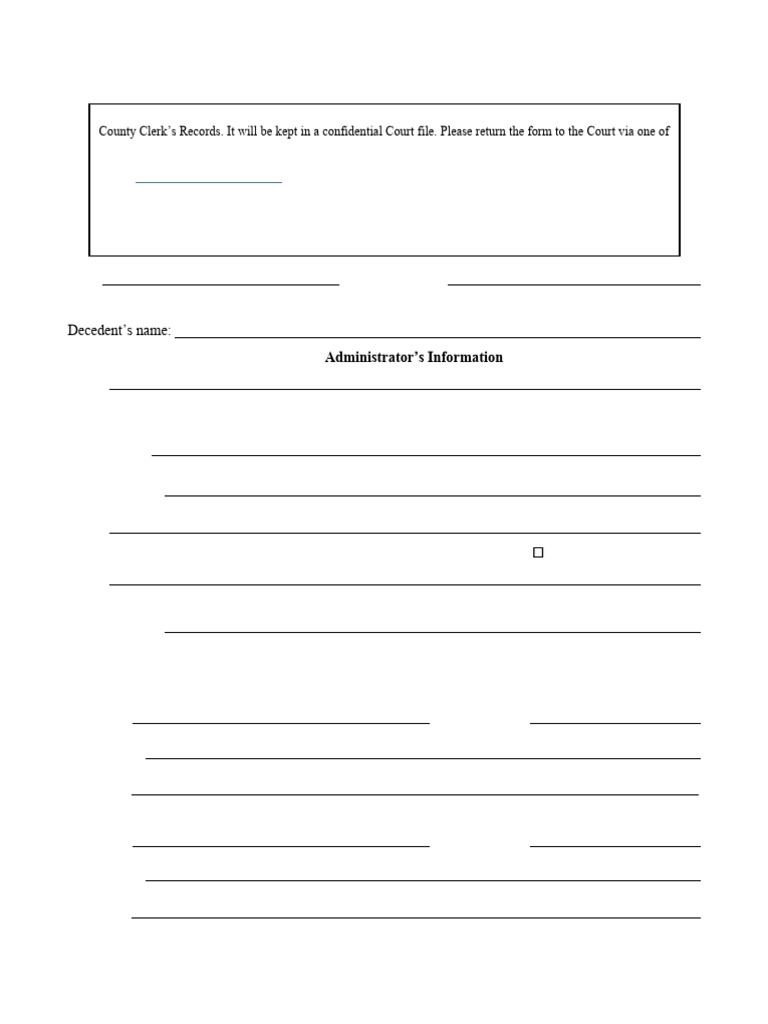 Executor/Administrator Info Form | PDF