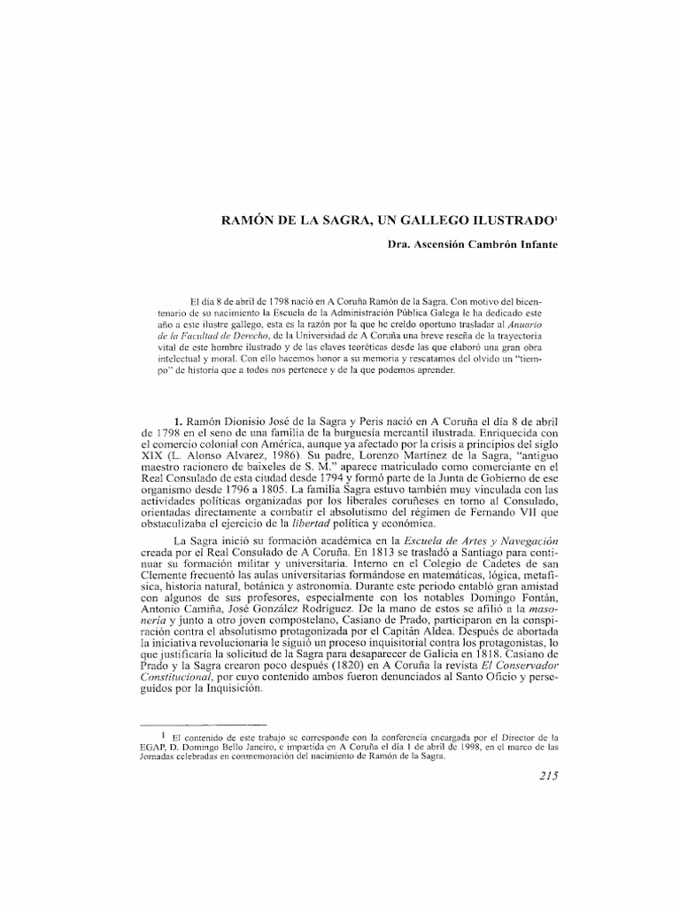 Ramón de la Sagra: Ilustrado Gallego | PDF | Cuba | Razón