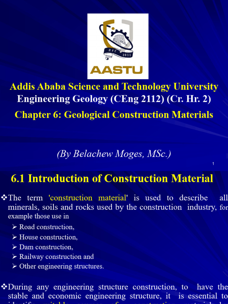 Geological Construction Materials Overview | PDF | Concrete | Rock ...