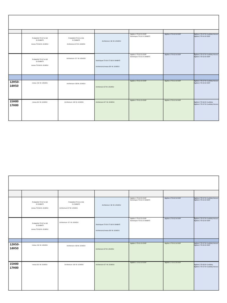 Emploi du temps Licence et Master 2024-2025 | PDF | Développement ...