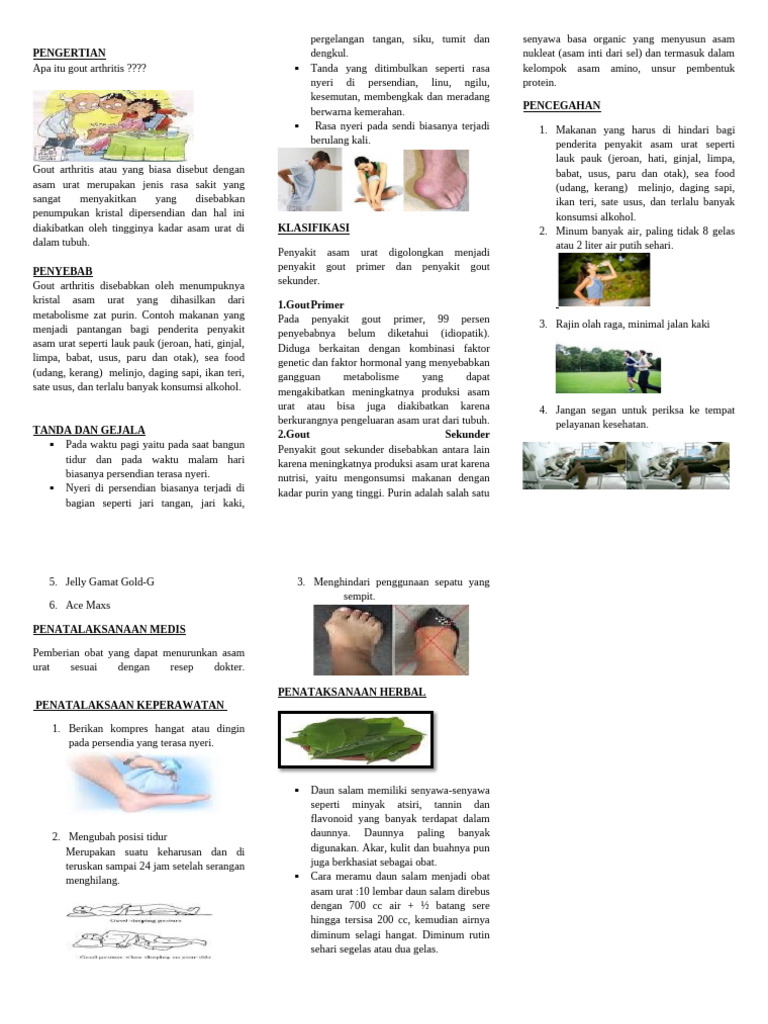 Leaflet Gout Arthritis Pdf