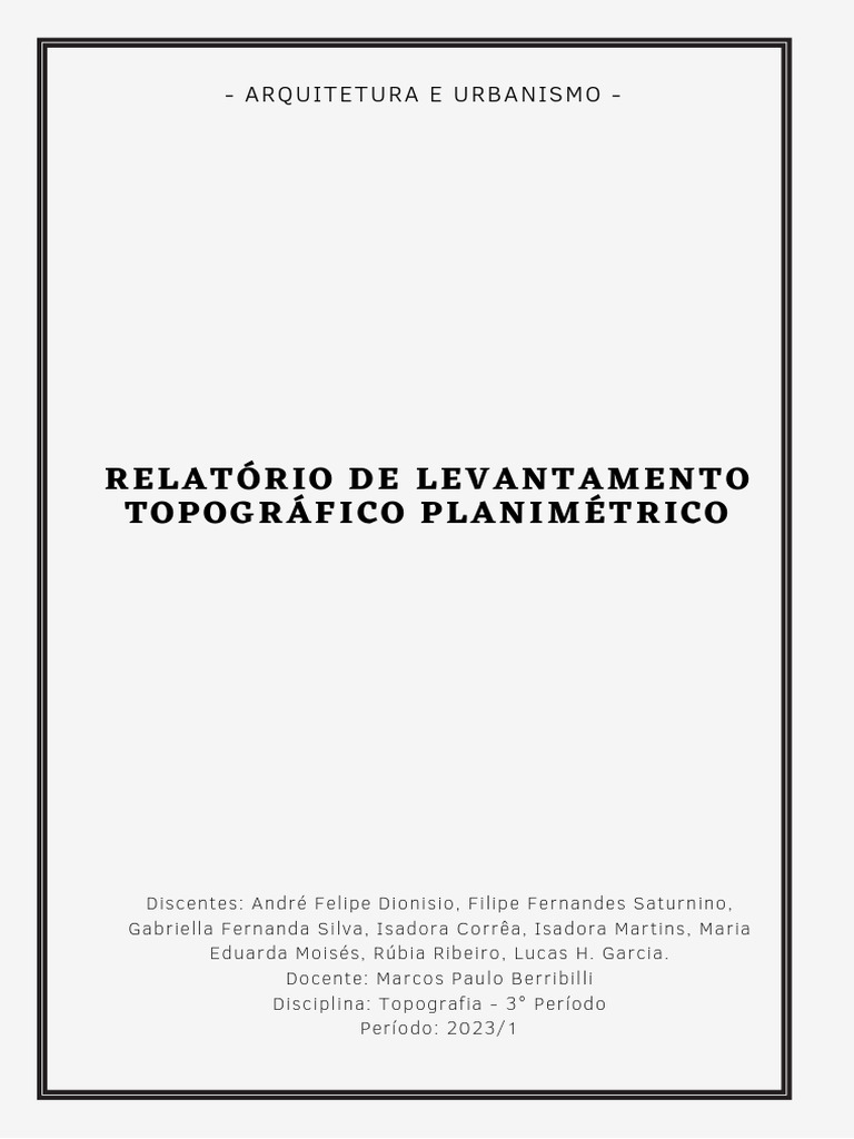 Relatorio de Levantamento Topografico Planimetrico | PDF