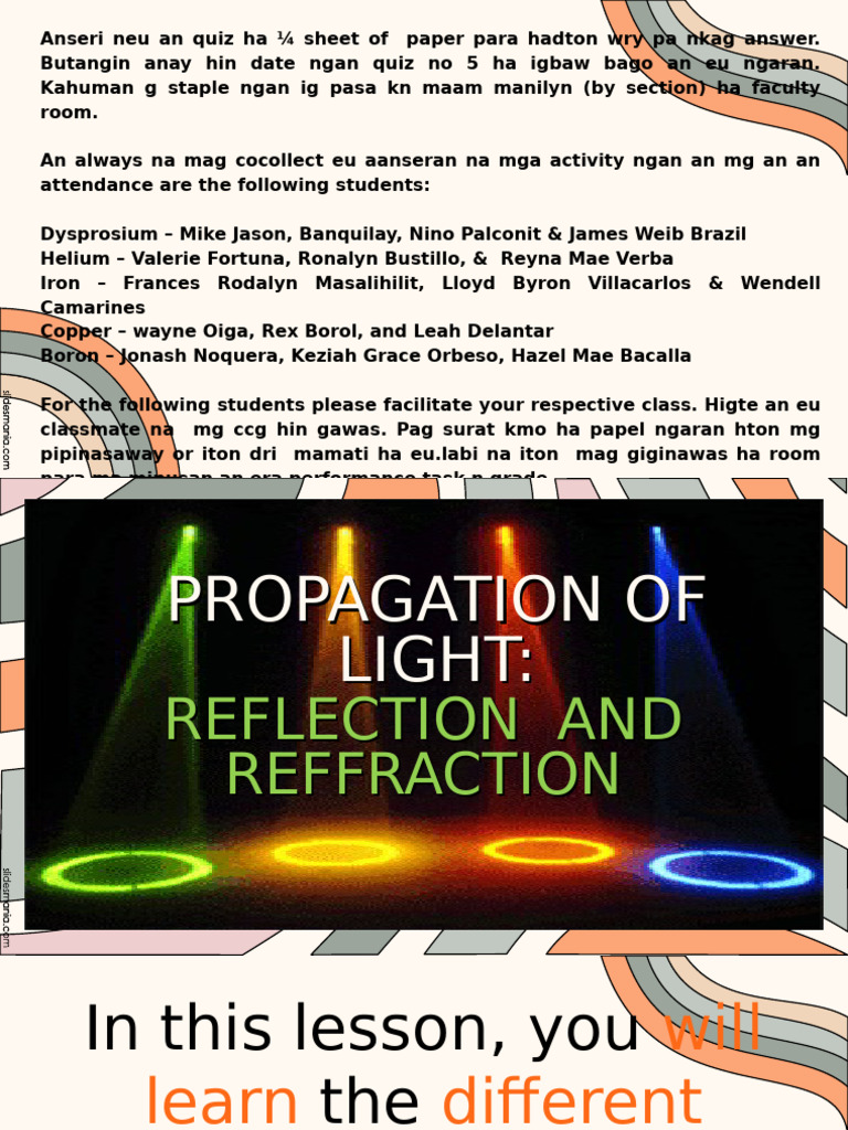 Understanding Light: Reflection & Refraction | PDF | Mirror ...