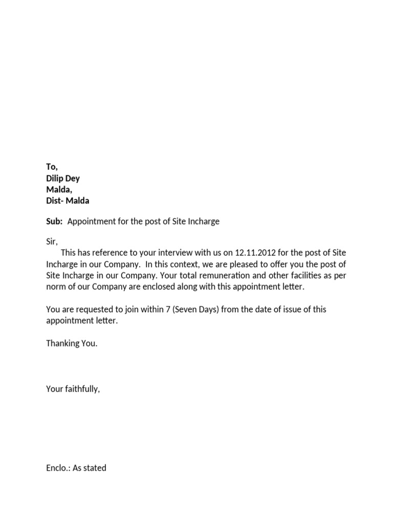 Site Incharge Interview | PDF