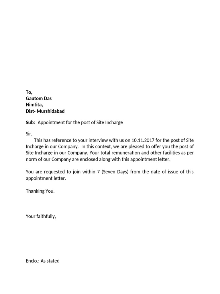 Site Incharge | PDF