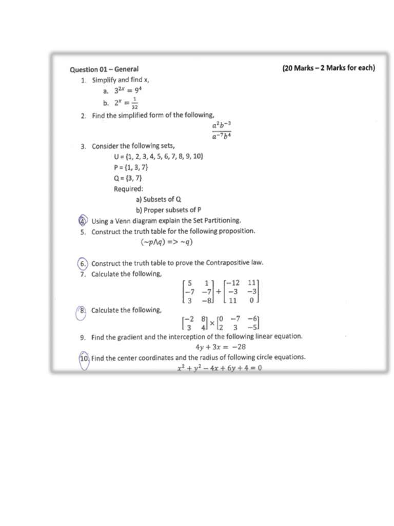 Practice Questions | PDF