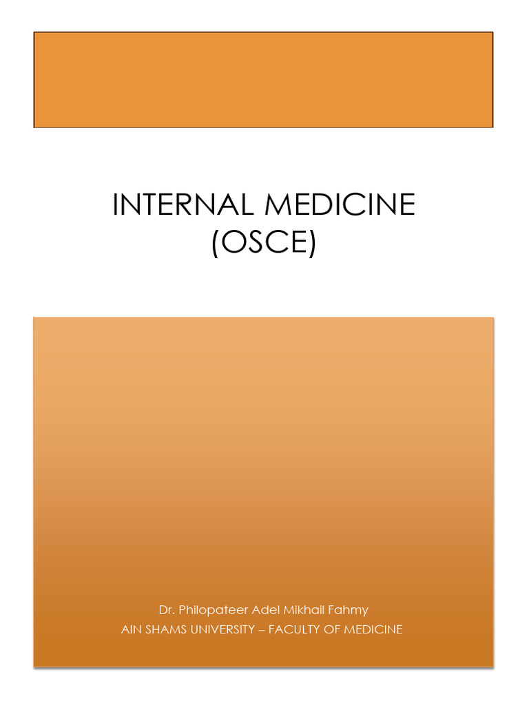 Internal Medicine OSCE Guide | PDF | Neck | Common Carotid Artery