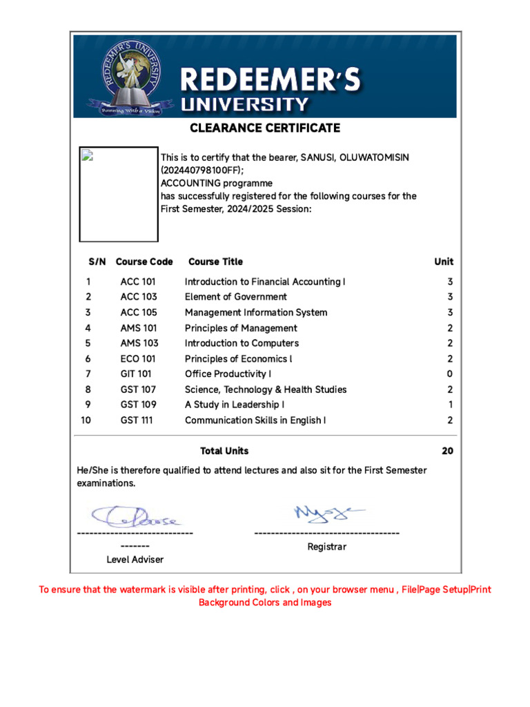 Student Course Print | PDF
