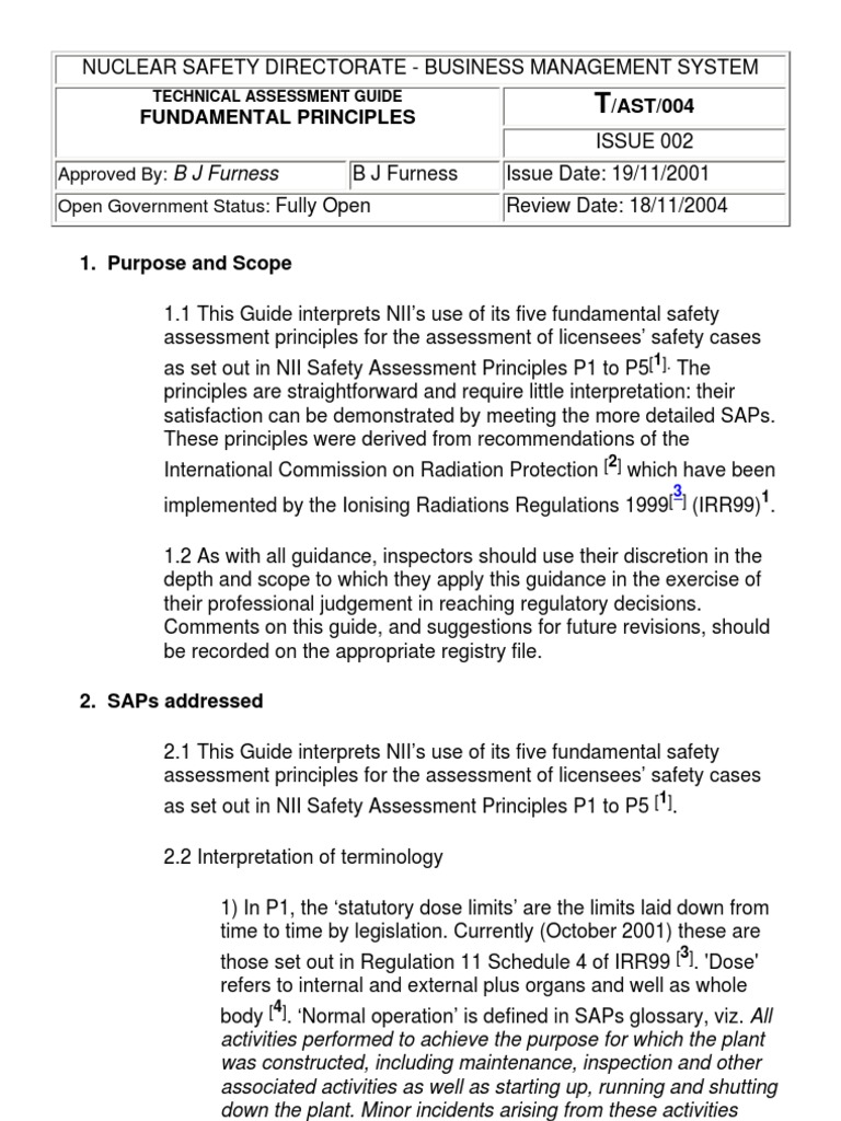Nuclear Safety Assessment Guide | PDF | Radiation Protection | Risk