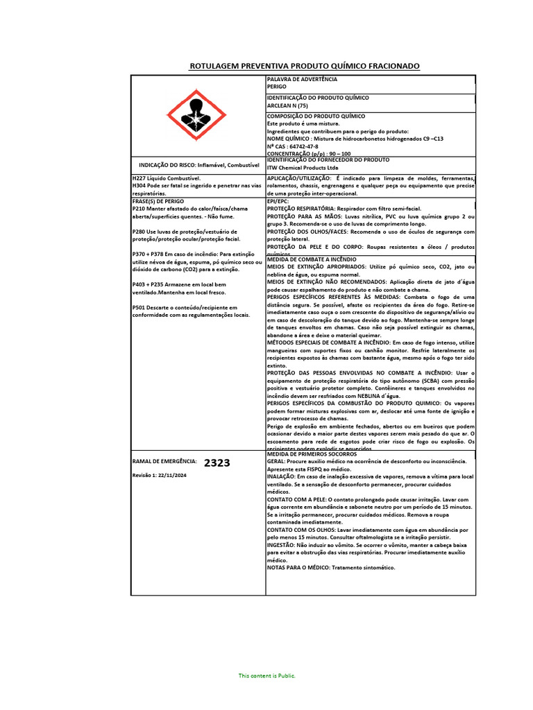 Segurança e Uso do Arclean N (75) | PDF | Incêndios