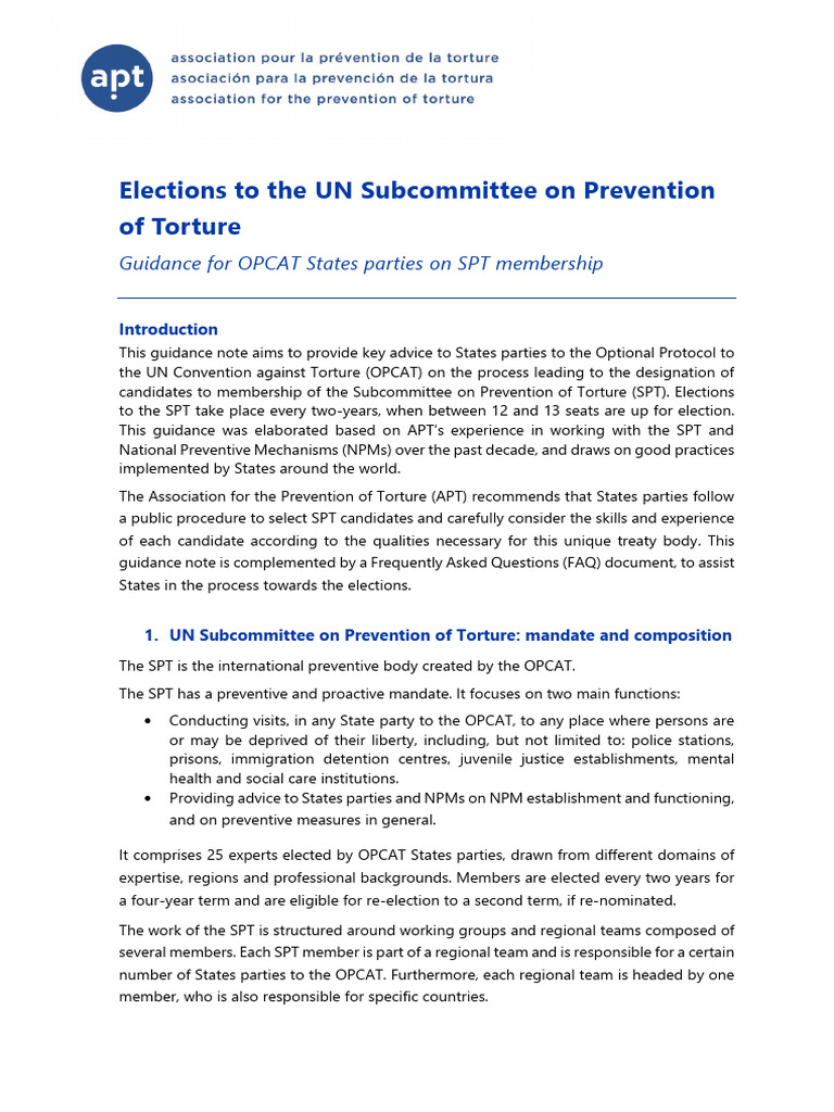 Guidance on SPT Membership Elections | PDF | Justice | Crime & Violence