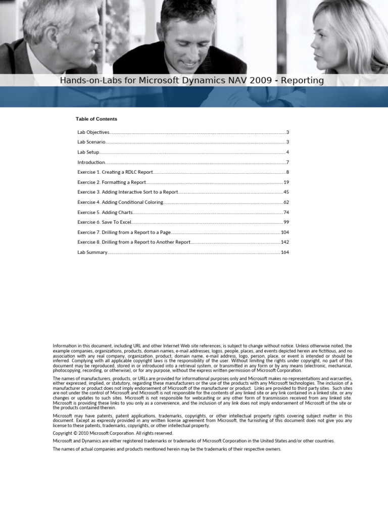 Dynamics NAV 2009 Reporting Labs Guide | PDF | Microsoft Sql Server ...