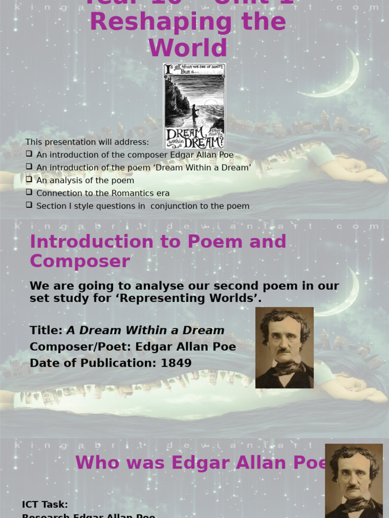 Dream Within A Dream PPT - POEM2 | PDF | Edgar Allan Poe | Poetry