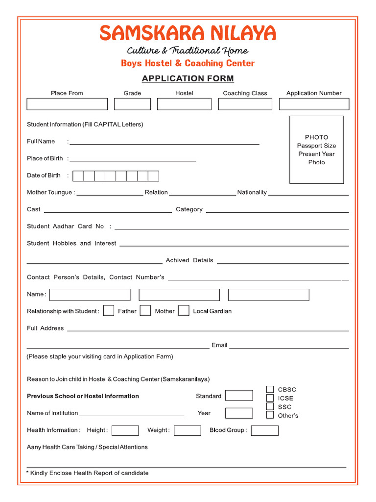 Samskara Nilaya Application - Final Proof | PDF